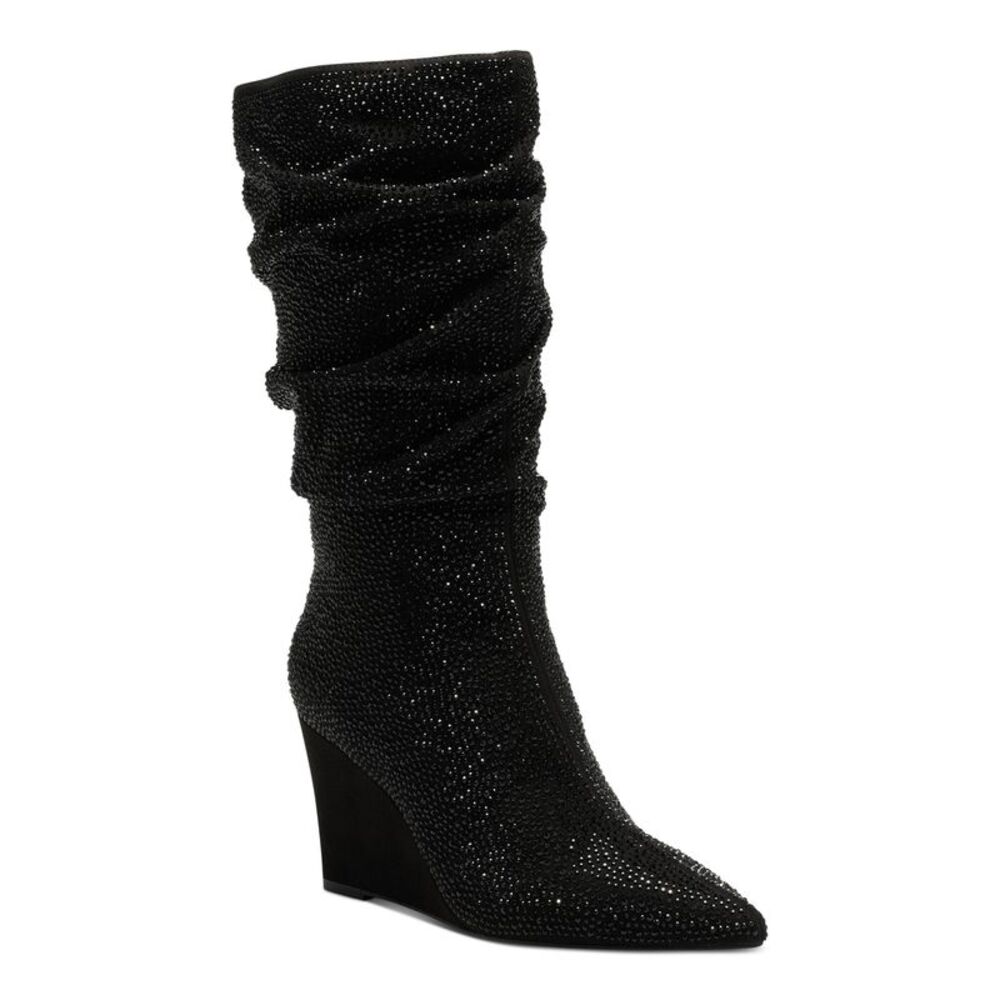 INC Womens Black Arch Support Florelle Pointed Toe Wedge Slouch Boot 5.5 M